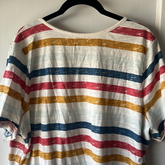 Lane Bryant multi-color stripe v-neck t-shirt - Picture 6 of 6